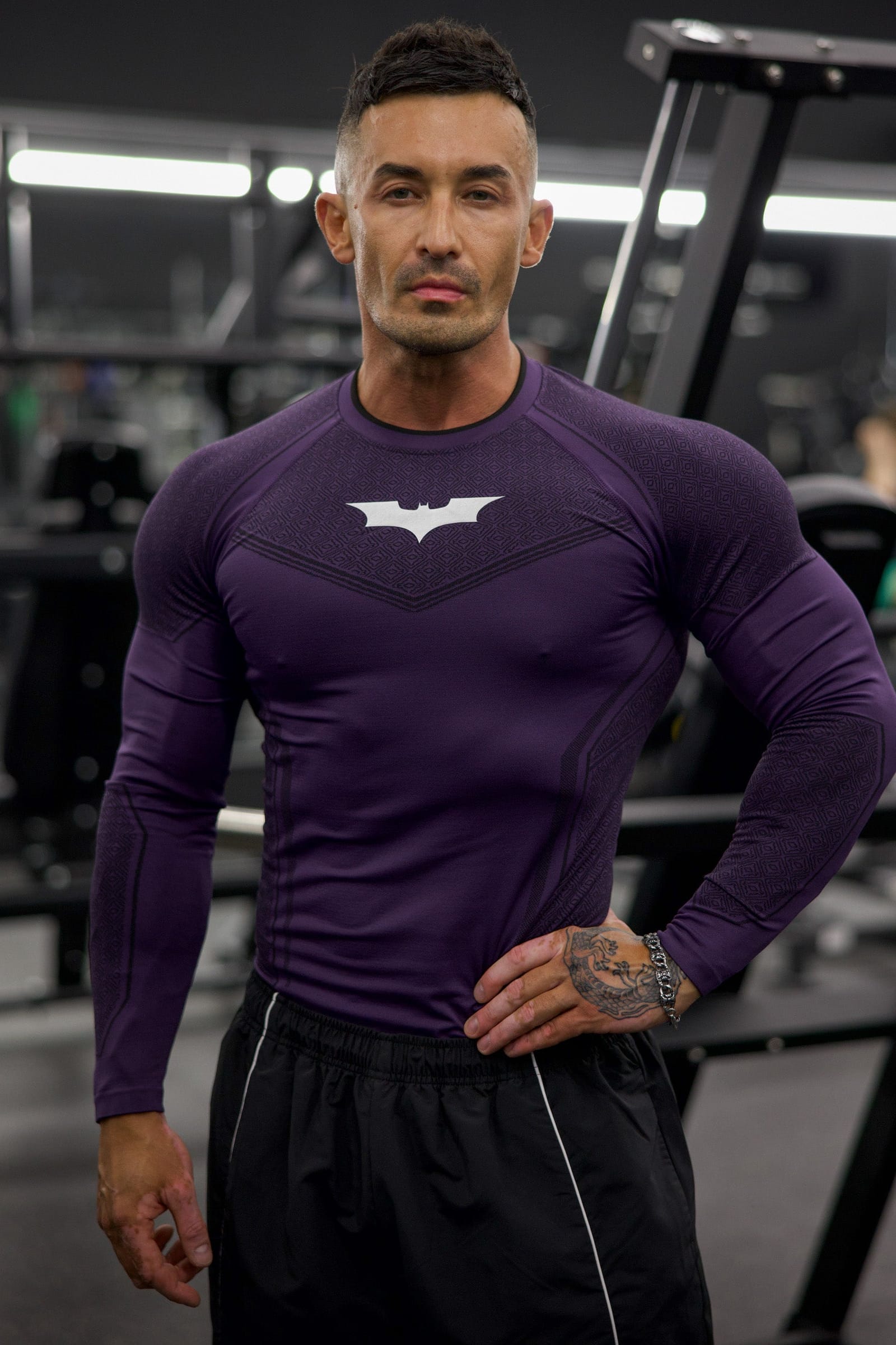 8004 - Batman Compression Longsleeves - Purple Limited Edition - APP ONLY - Image 2